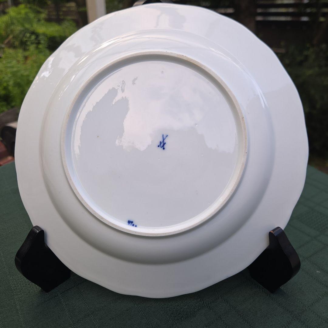 オ-ルドマイセン　ブルーオニオン プレ一ト25cm ボタン双剣