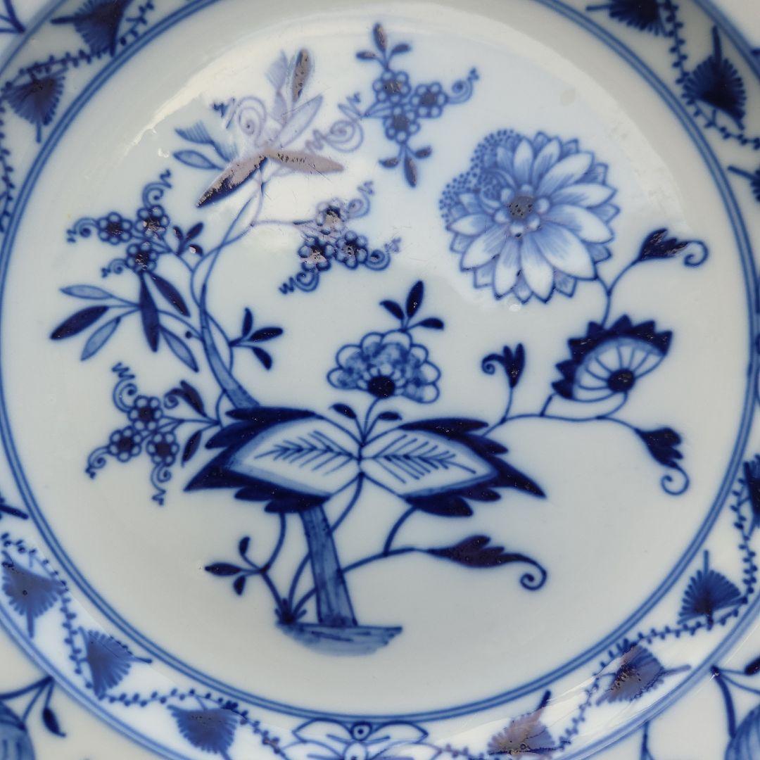 オ-ルドマイセン　ブルーオニオン プレ一ト25cm ボタン双剣