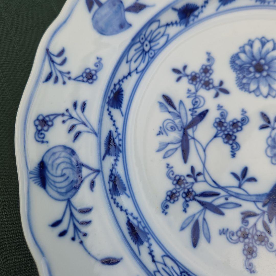 オ-ルドマイセン　ブルーオニオン プレ一ト25cm ボタン双剣