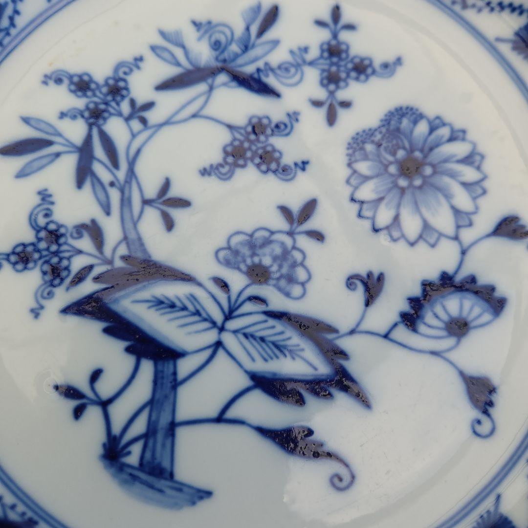 オ-ルドマイセン　ブルーオニオン プレ一ト25cm ボタン双剣