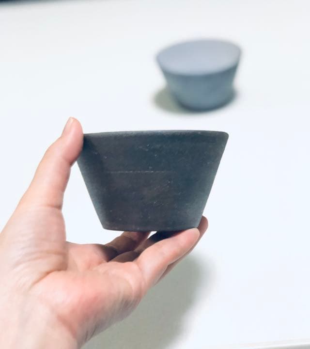 そばちょこ2つ　陶器　フリーカップ　焼き〆　作家物