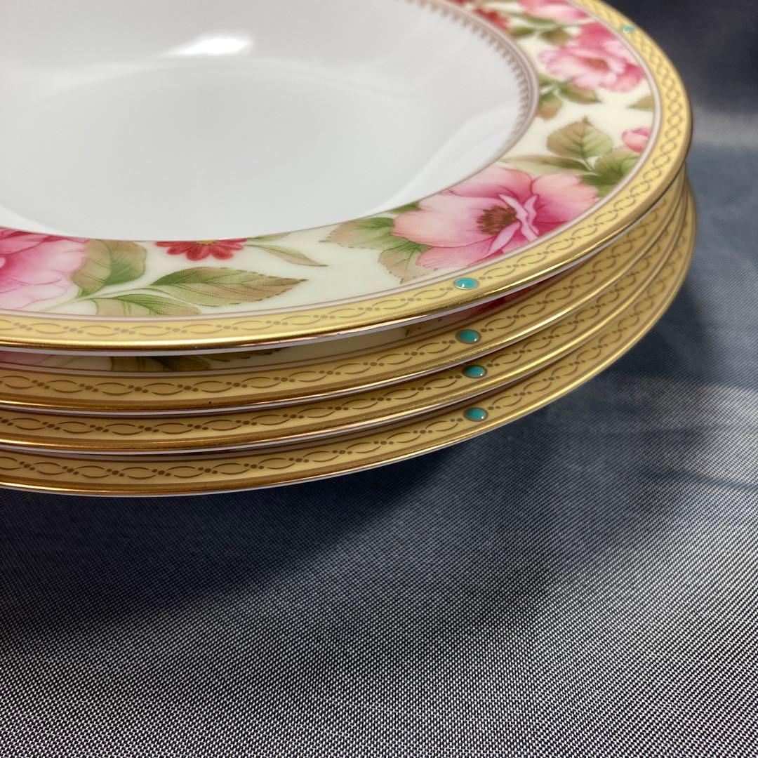 ノリタケ ハートフォード プレート スープ ピンク ローズ バラ - メルカリ