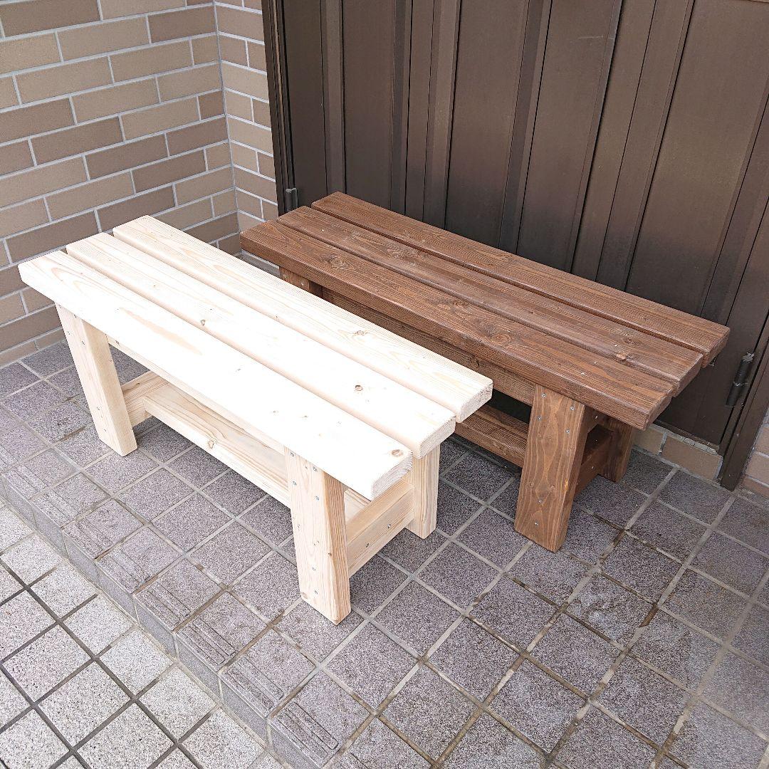 木製　ベンチ　アンティーク調　８７cm高さ３７cm耐荷重約３００kg　踏台