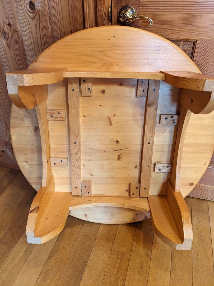 カントリー風天然木丸テ−ブル