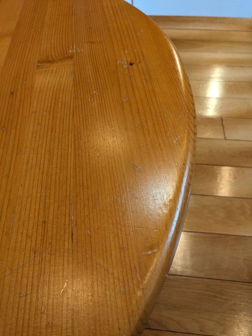 カントリー風天然木丸テ−ブル