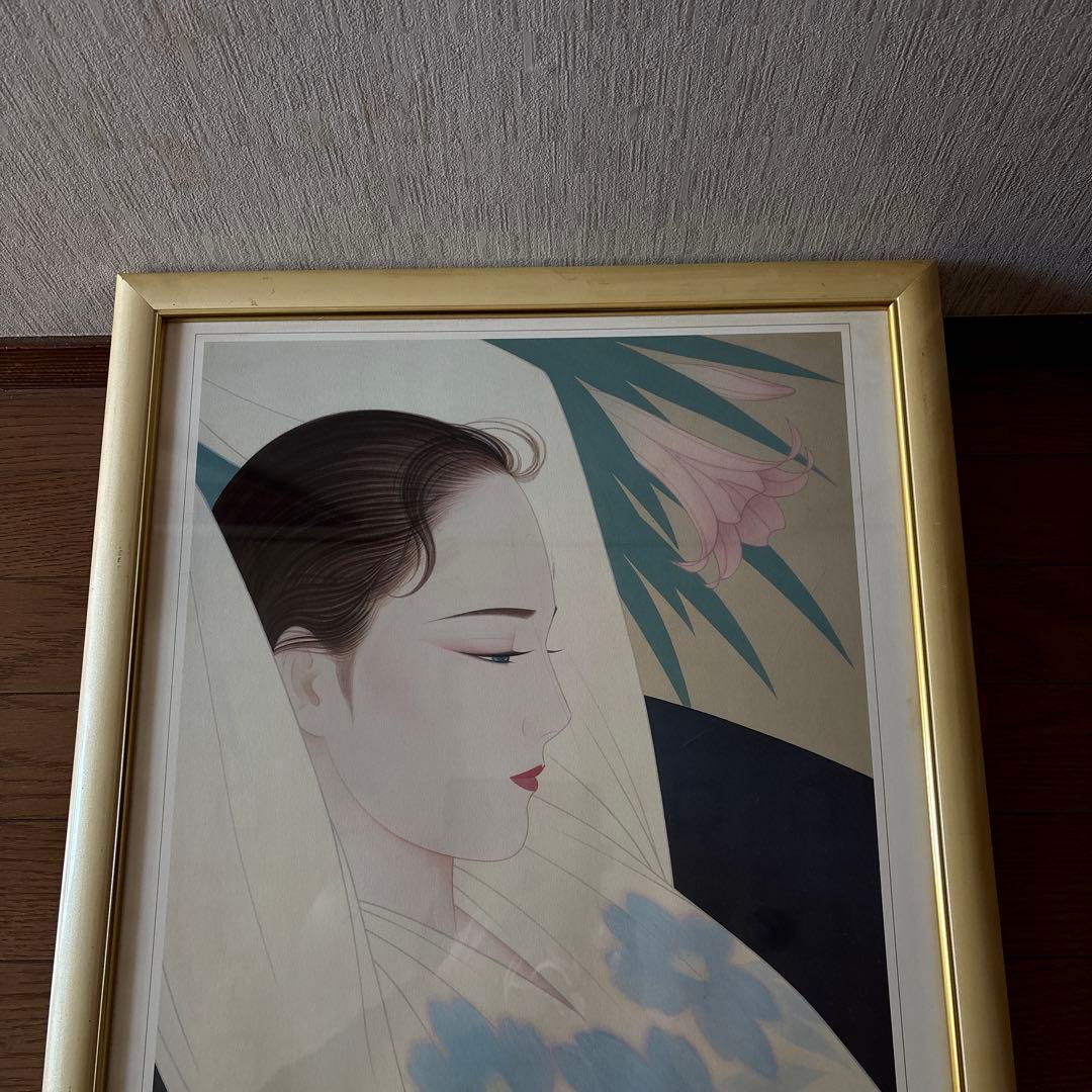 鶴田一郎LILY、額64.5×47.5cm