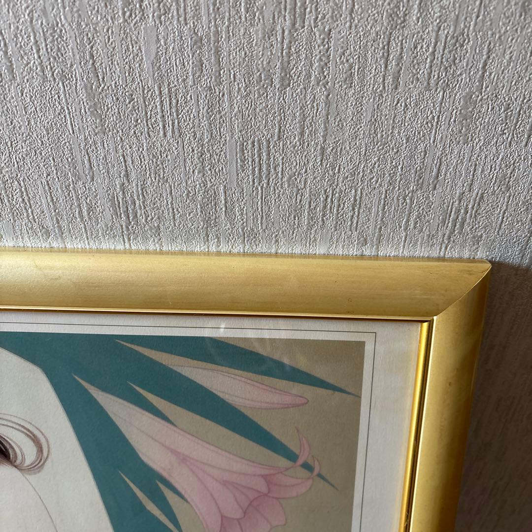 鶴田一郎LILY、額64.5×47.5cm