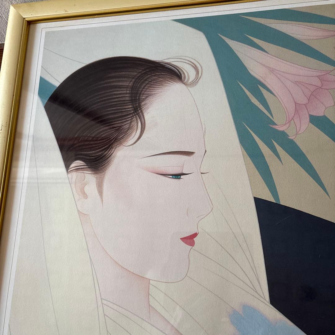 鶴田一郎LILY、額64.5×47.5cm