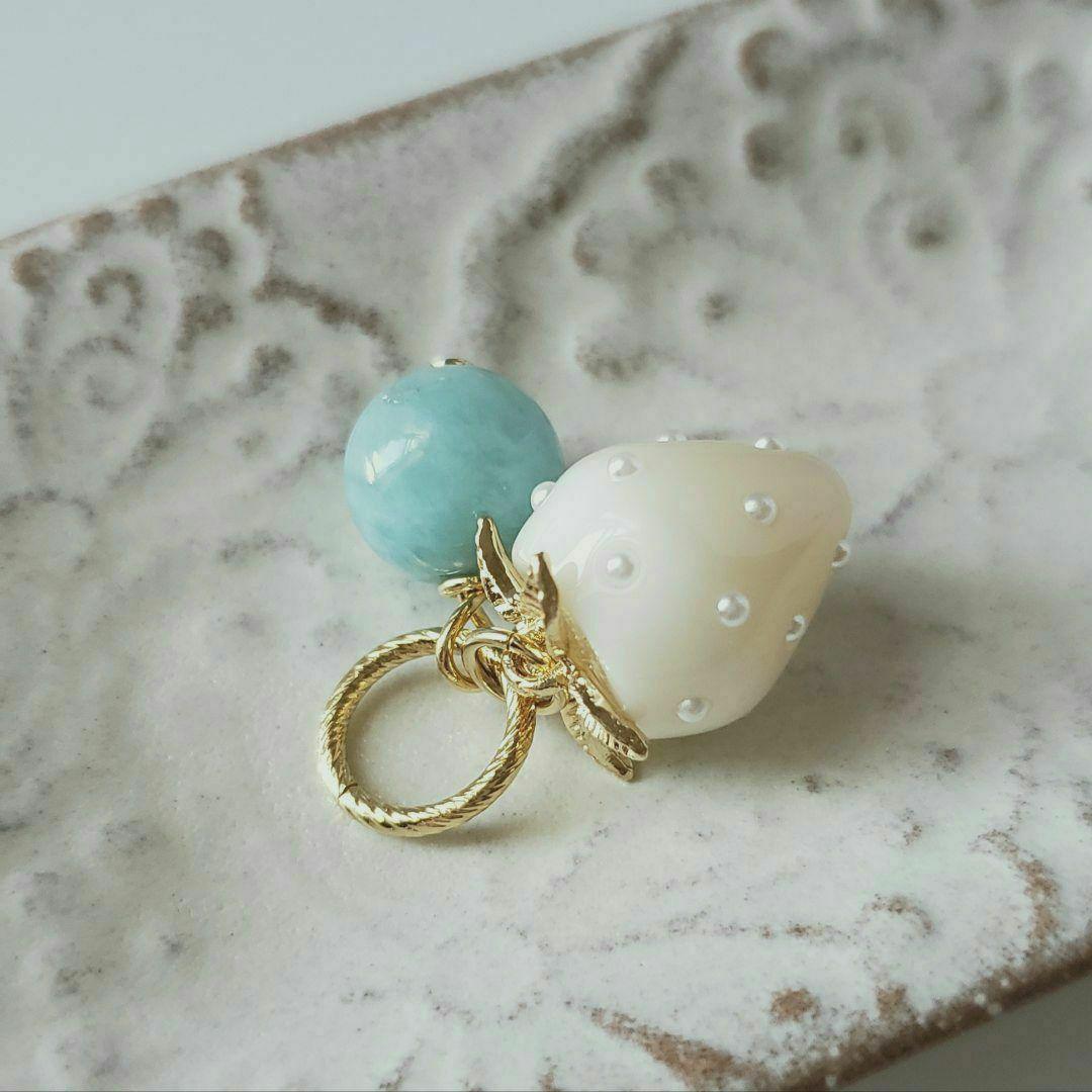 売却済み　285　ラリマー　ミルキーいちご　ペンダントトップ　訳あり