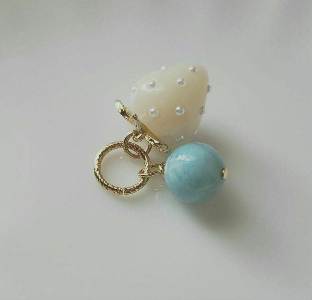 売却済み　285　ラリマー　ミルキーいちご　ペンダントトップ　訳あり