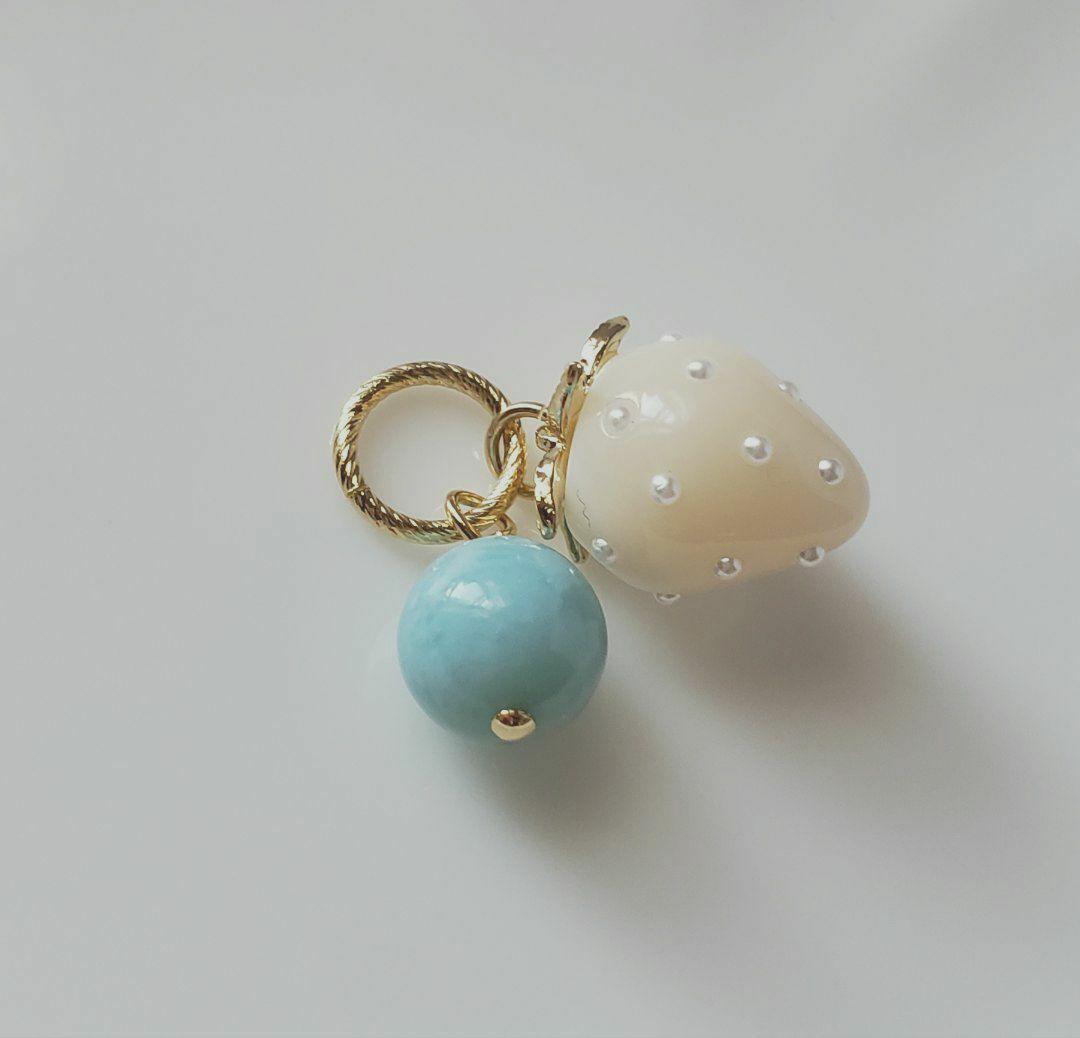 売却済み　285　ラリマー　ミルキーいちご　ペンダントトップ　訳あり