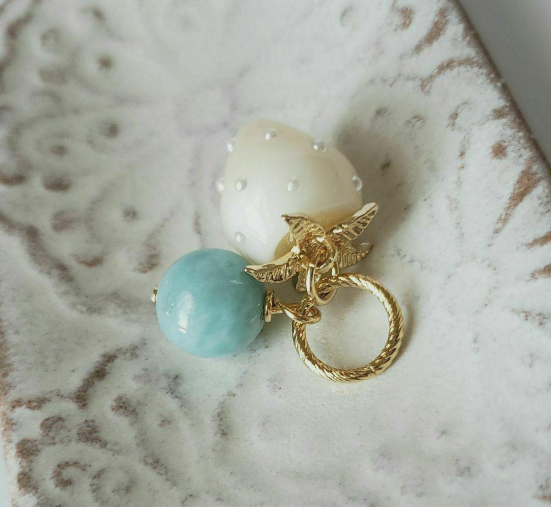 売却済み　285　ラリマー　ミルキーいちご　ペンダントトップ　訳あり