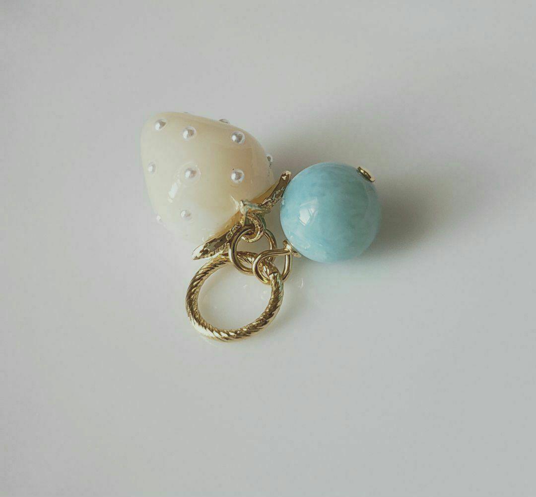 売却済み　285　ラリマー　ミルキーいちご　ペンダントトップ　訳あり