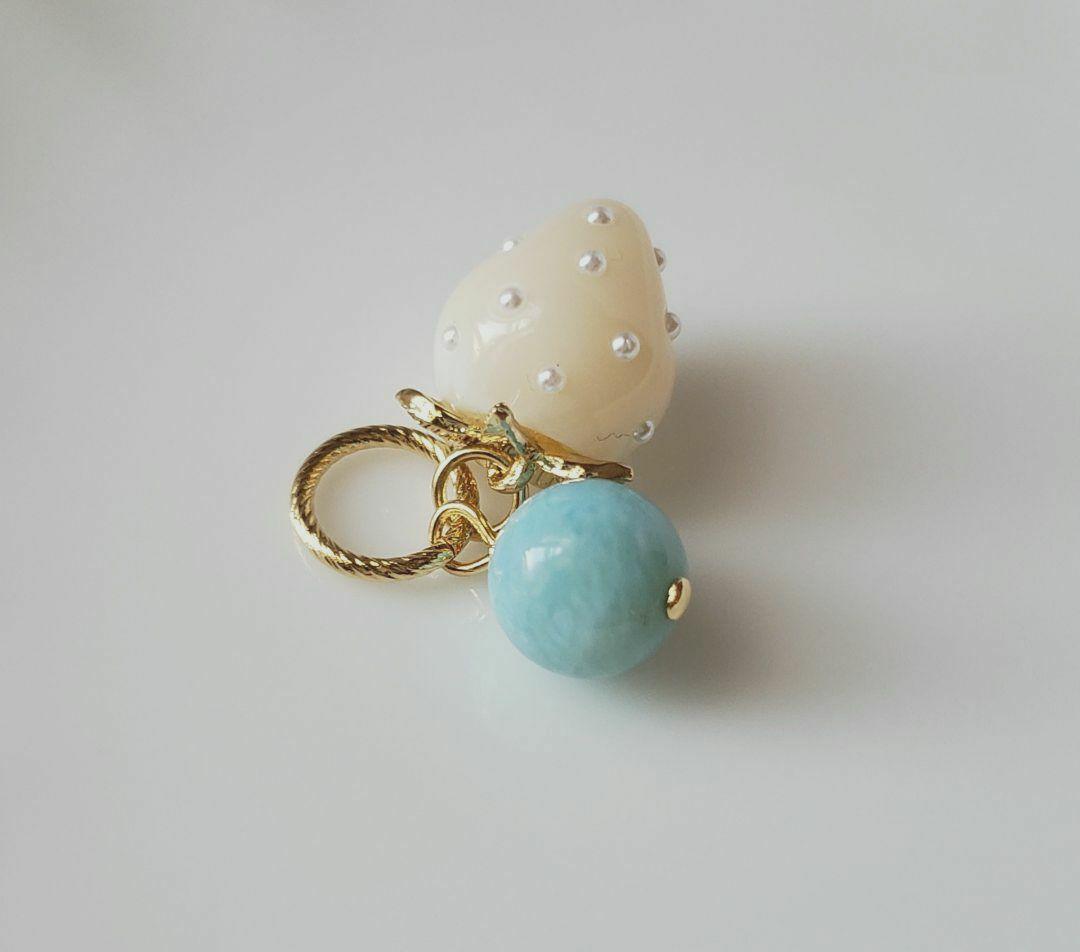 売却済み　285　ラリマー　ミルキーいちご　ペンダントトップ　訳あり