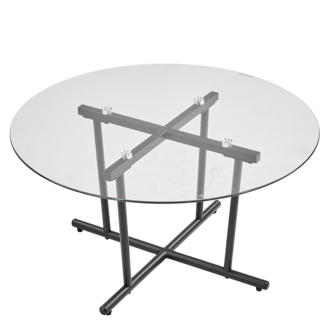 円型テーブル ローテーブル 幅70x奥70x高さ37cm 組立簡単 ブラック色