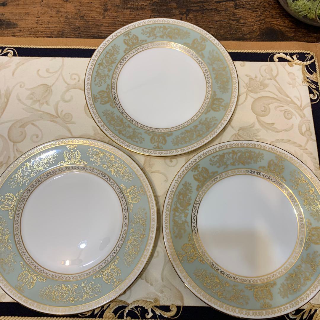 ウェッジウッド コロンビア　セージグリーン 17.5cm ケーキプレート4枚