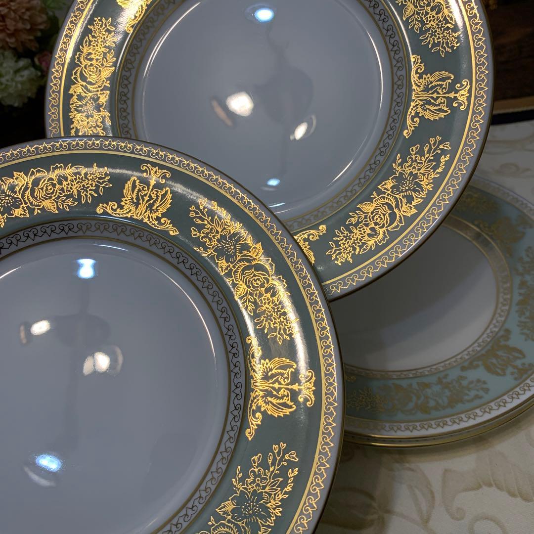 ウェッジウッド コロンビア　セージグリーン 17.5cm ケーキプレート4枚