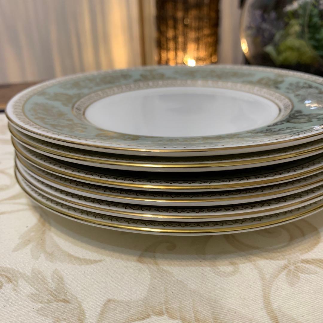 ウェッジウッド コロンビア　セージグリーン 17.5cm ケーキプレート4枚