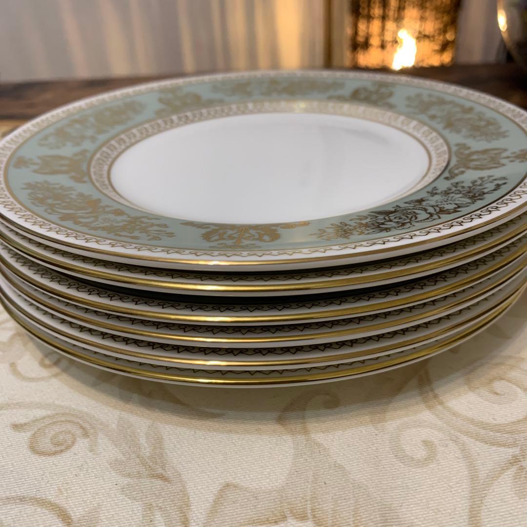 ウェッジウッド コロンビア　セージグリーン 17.5cm ケーキプレート4枚