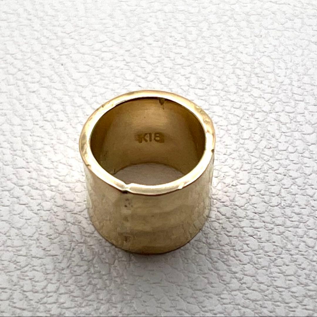 K18 ペンダントトップ　槌目　幅6㎜ パイプ内径5.8㎜　1.33 g