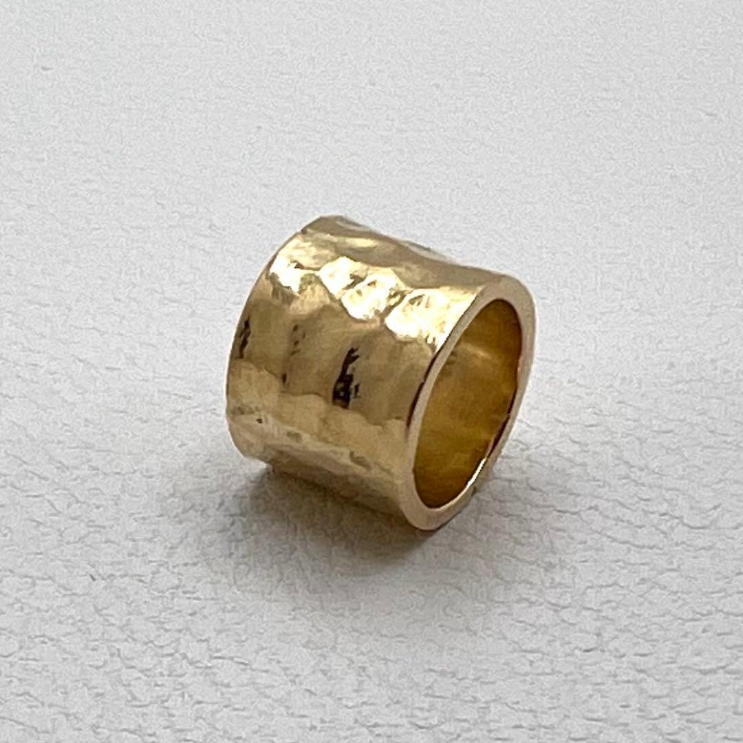 K18 ペンダントトップ　槌目　幅6㎜ パイプ内径5.8㎜　1.33 g