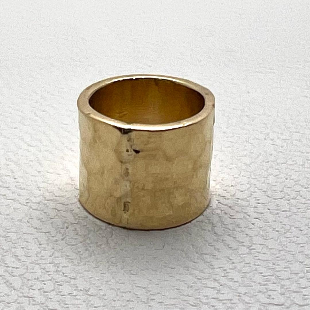 K18 ペンダントトップ　槌目　幅6㎜ パイプ内径5.8㎜　1.33 g