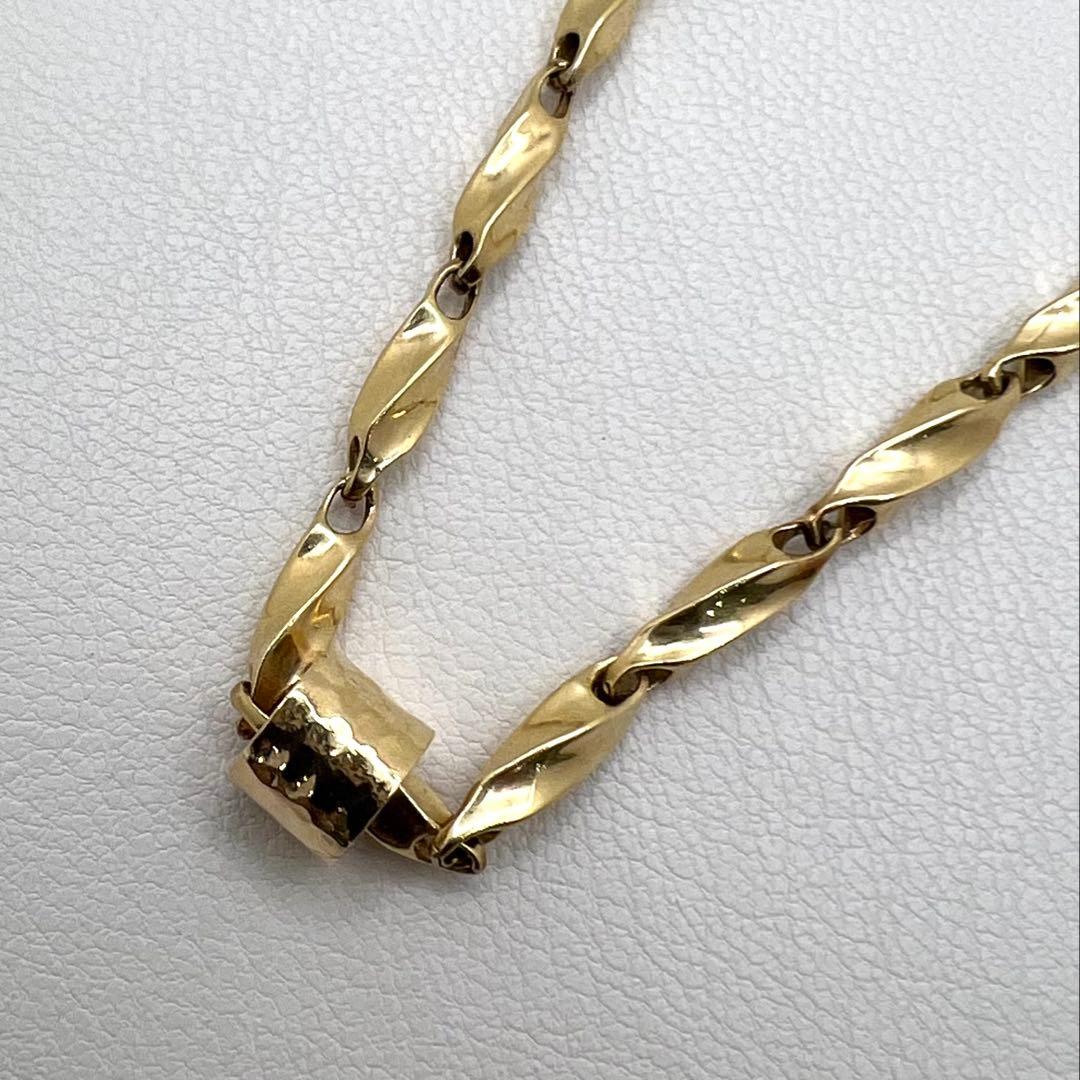 K18 ペンダントトップ　槌目　幅6㎜ パイプ内径5.8㎜　1.33 g