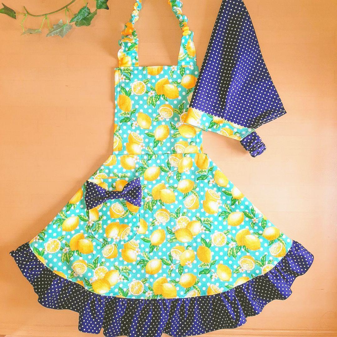 《展示》《親子エプロン》レモン緑