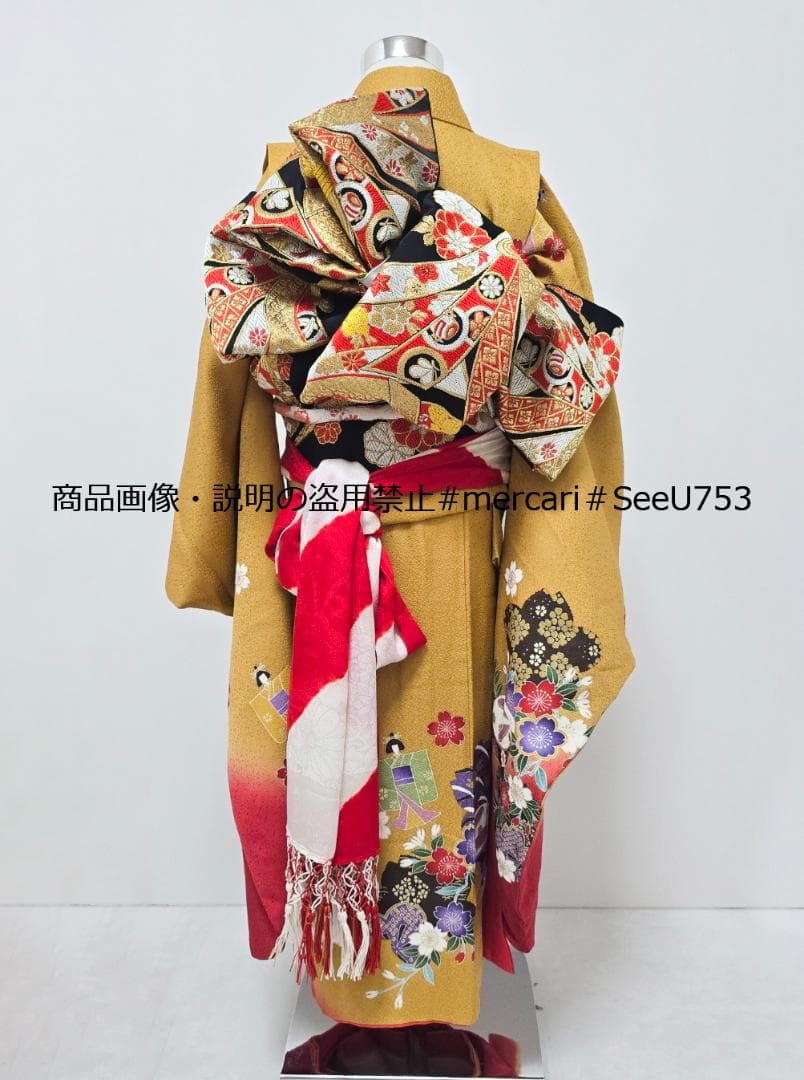 七五三　7歳　正絹　着物　セット　女の子 *c33
