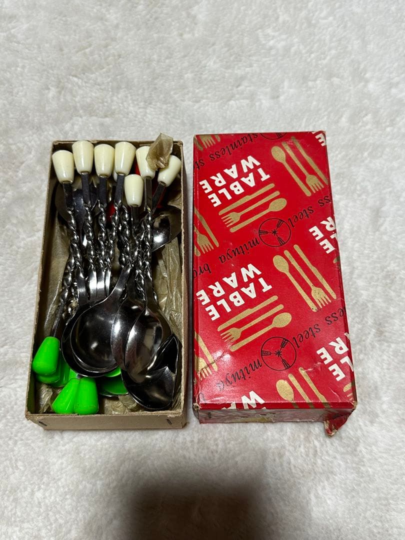 昭和レトロ　ネジネジスプーン レトロスプーン スパイラルスプーン　当時物　新品