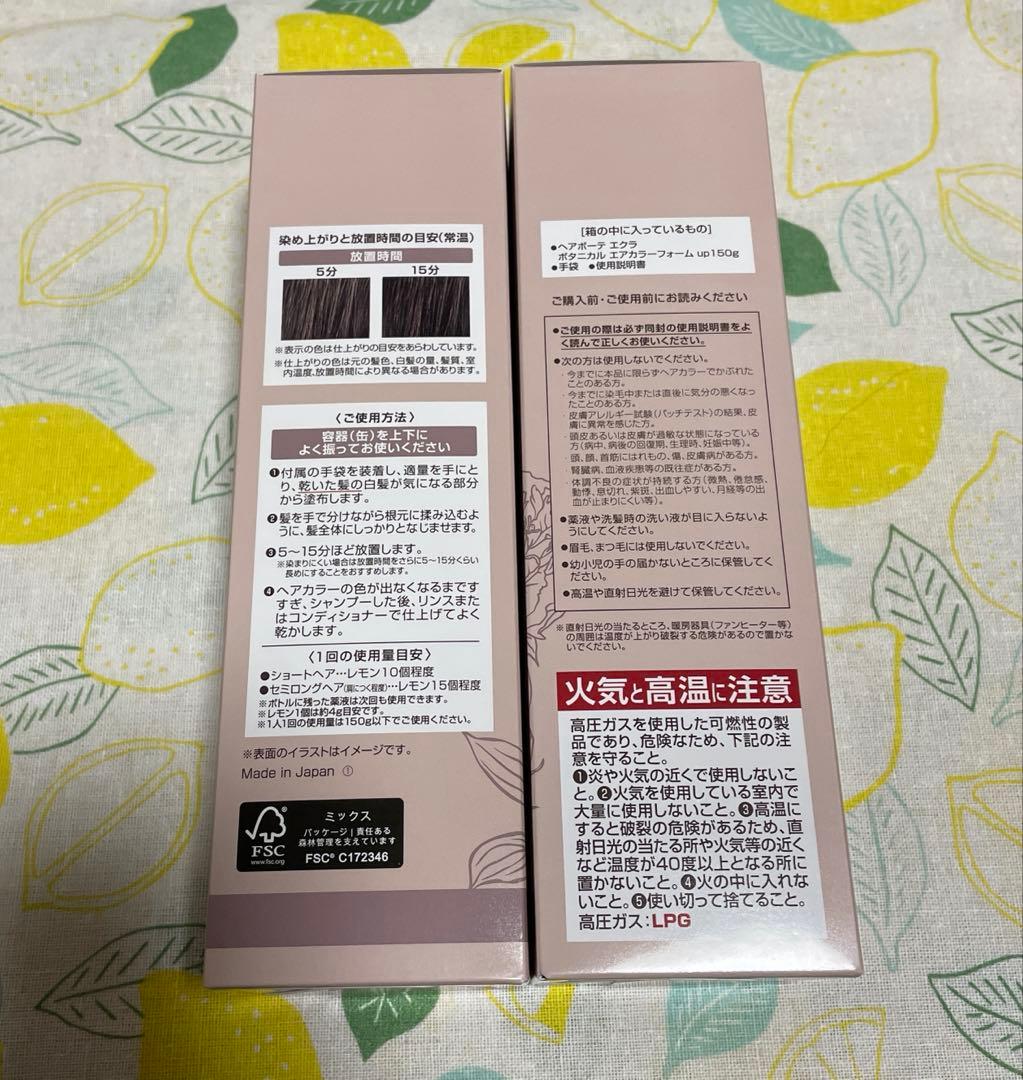 ヘアボーテエクラボタニカル　エアカラーフォームup ダークブラウン2本