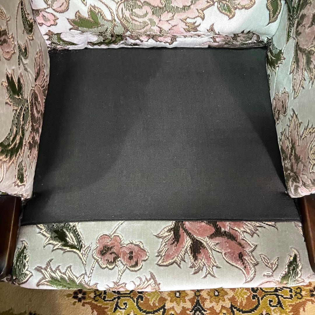 ꧁カリモク家具 karimoku꧂コロニアル 1人掛けアームソファ 花柄