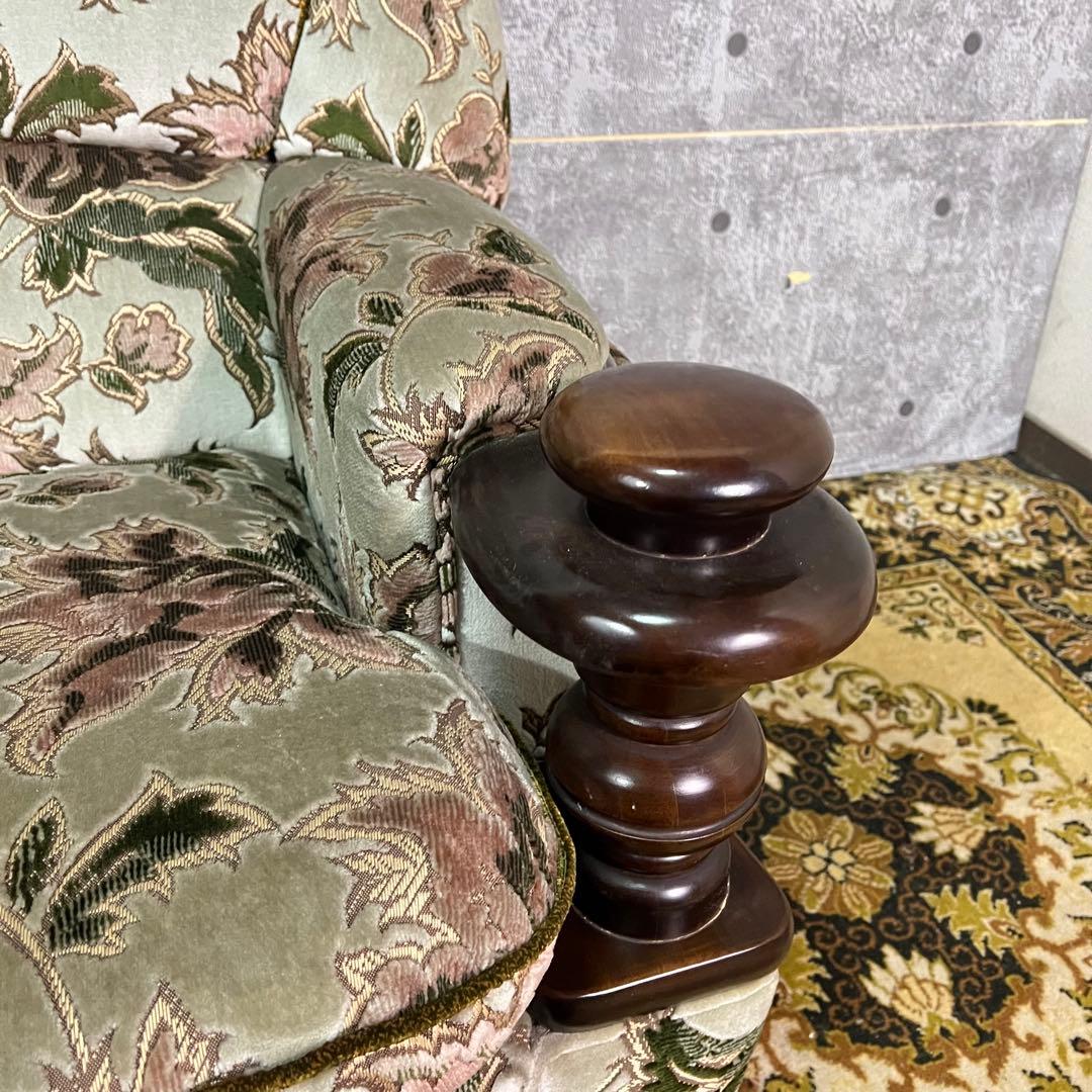 ꧁カリモク家具 karimoku꧂コロニアル 1人掛けアームソファ 花柄