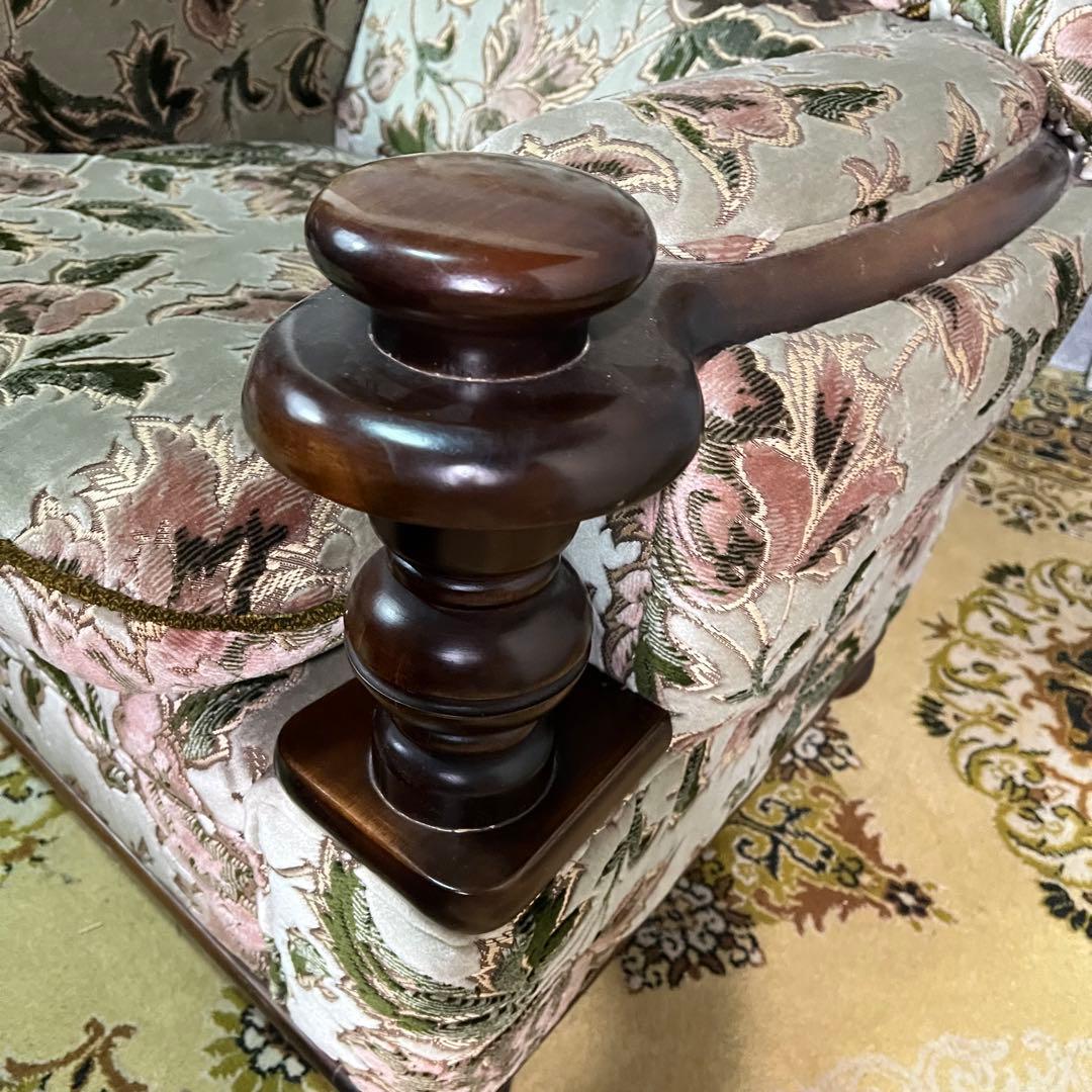 ꧁カリモク家具 karimoku꧂コロニアル 1人掛けアームソファ 花柄