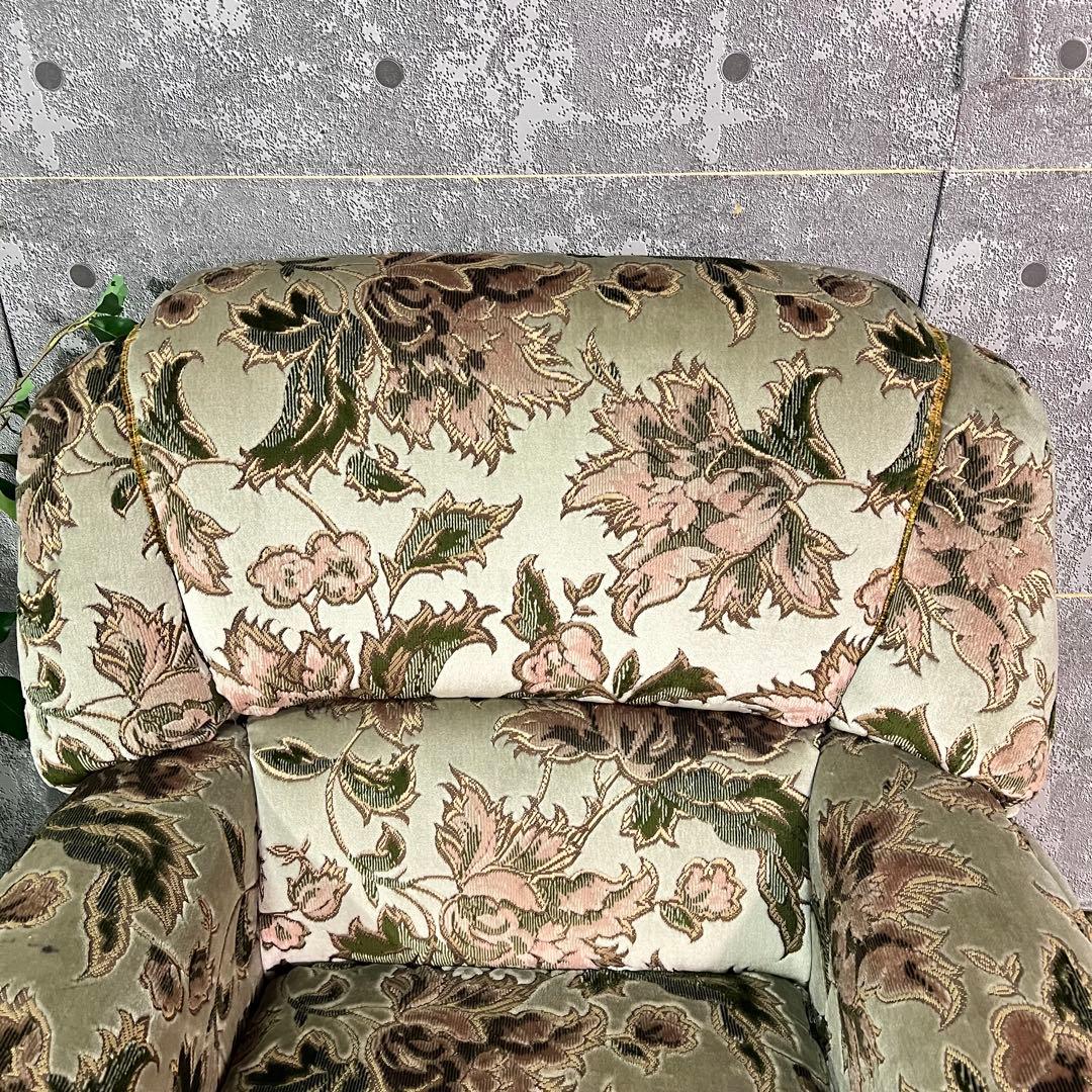 ꧁カリモク家具 karimoku꧂コロニアル 1人掛けアームソファ 花柄