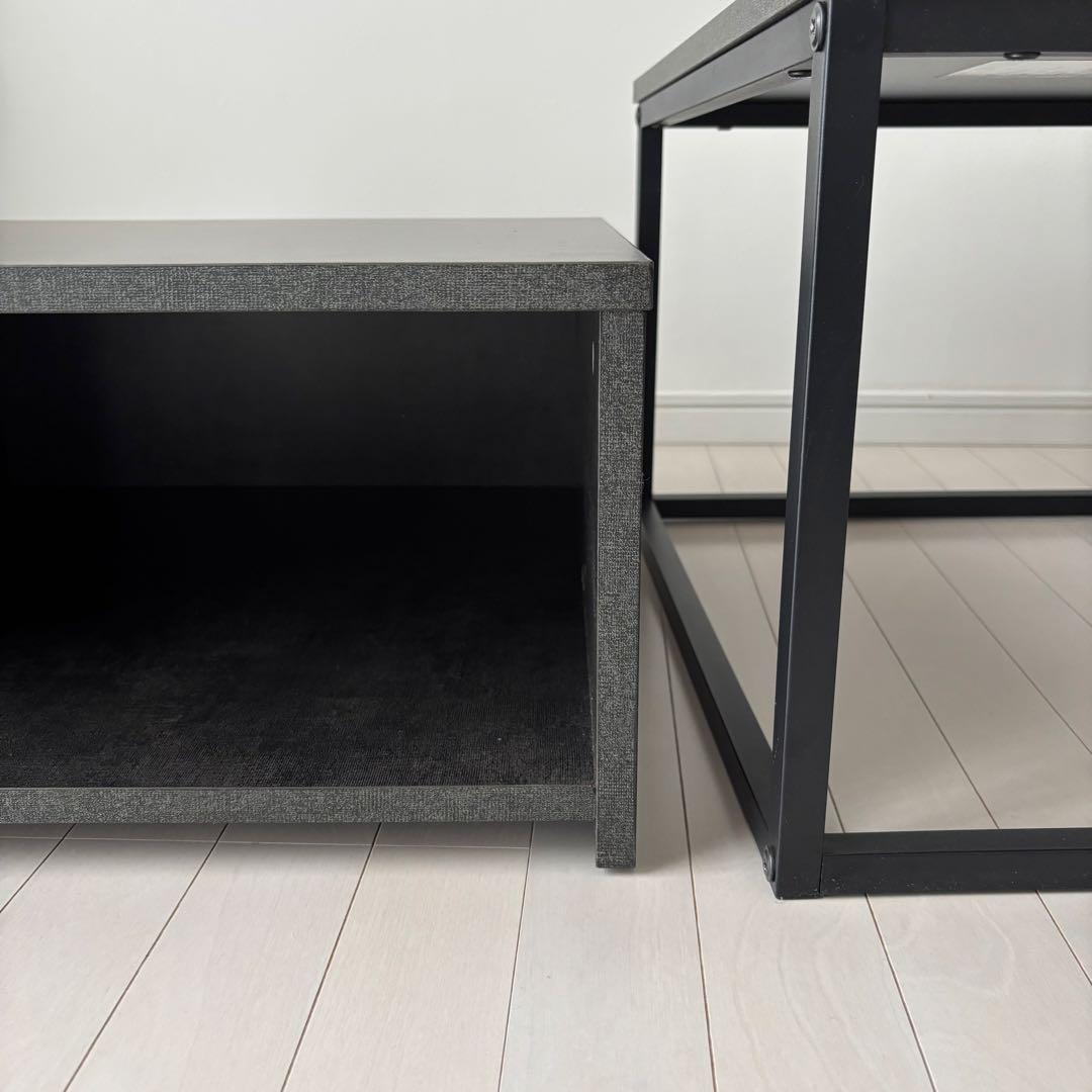 ロウヤ LOWYA ネストテーブル2個セット Comanos ダークグレー