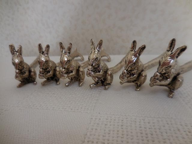 希少 カトラリーレスト 箸置き リス どんぐり アンティーク ６ケ　カナダ購入