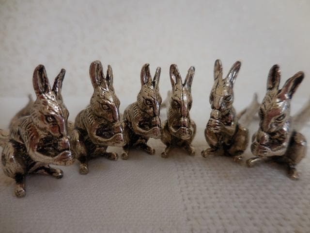 希少 カトラリーレスト 箸置き リス どんぐり アンティーク ６ケ　カナダ購入