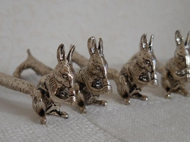 希少 カトラリーレスト 箸置き リス どんぐり アンティーク ６ケ　カナダ購入