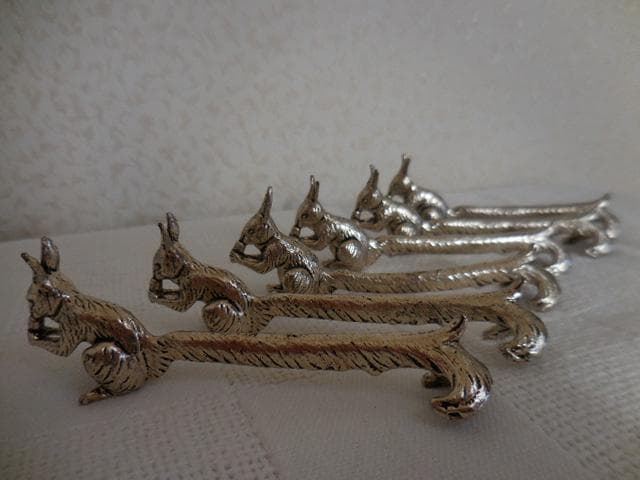 希少 カトラリーレスト 箸置き リス どんぐり アンティーク ６ケ　カナダ購入