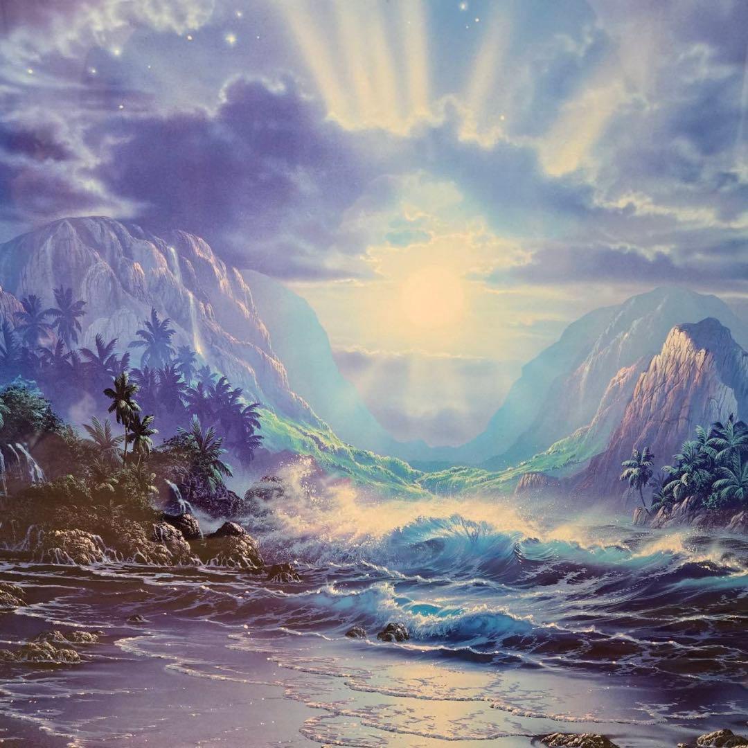 クリスチャン・ラッセン セレニティー ミクスドメディア 直筆サイン