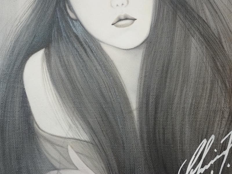 値下げ】美人像 油絵 鶴田一郎 人物画 F6 額付き 手描き 肉筆 - メルカリ