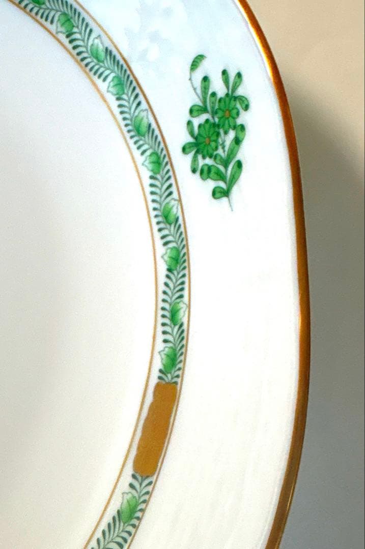 ヘレンド HEREND アポニー グリーン 25.5cm 深さ5.5cm 深皿