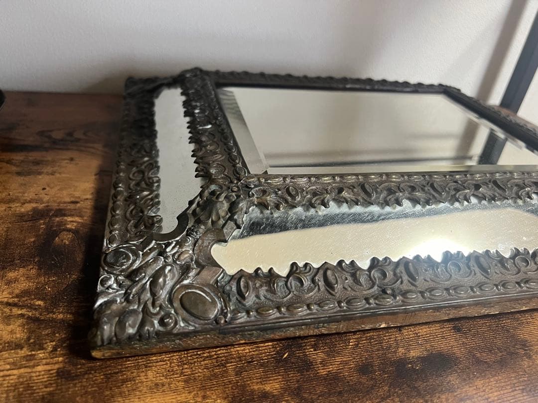 真鍮 アンティーク 鏡 ミラー