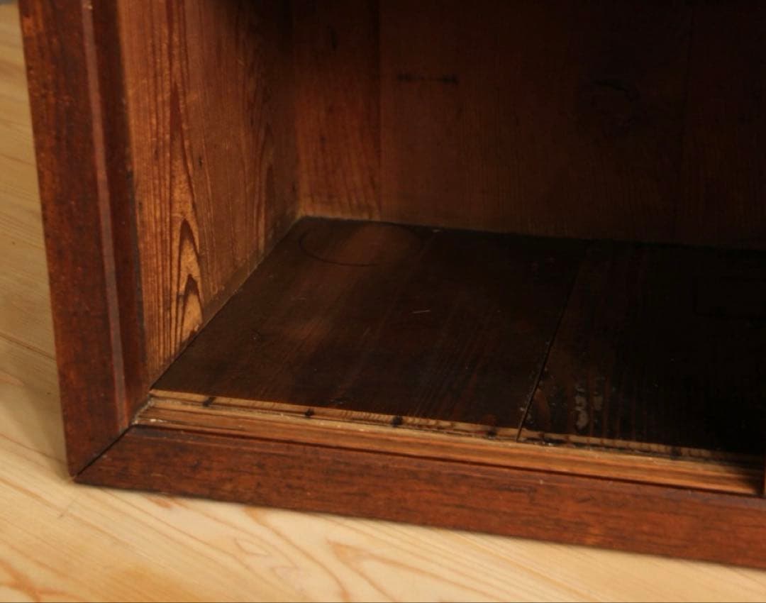 収納棚　食器棚　木製　横幅約88㎝　古家具　和モダン　小箪笥　引き出し付き