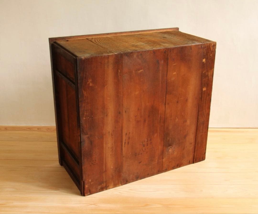 収納棚　食器棚　木製　横幅約88㎝　古家具　和モダン　小箪笥　引き出し付き
