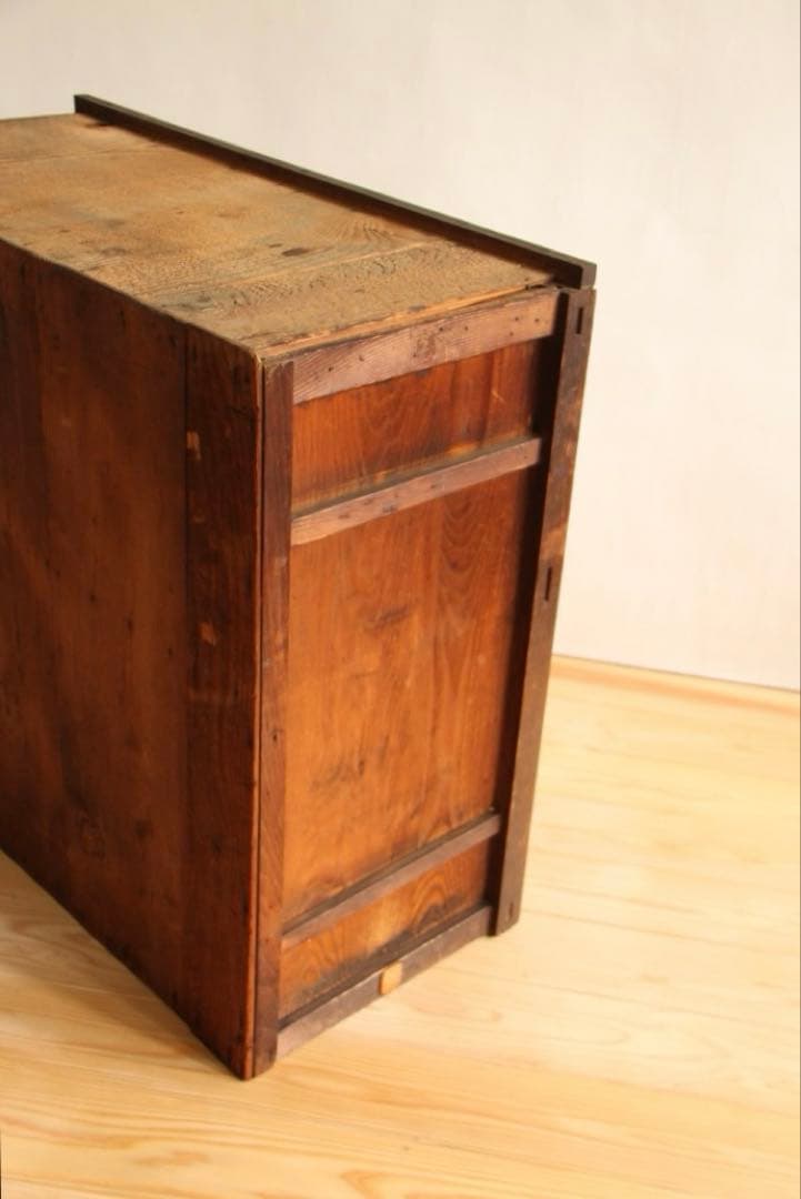 収納棚　食器棚　木製　横幅約88㎝　古家具　和モダン　小箪笥　引き出し付き