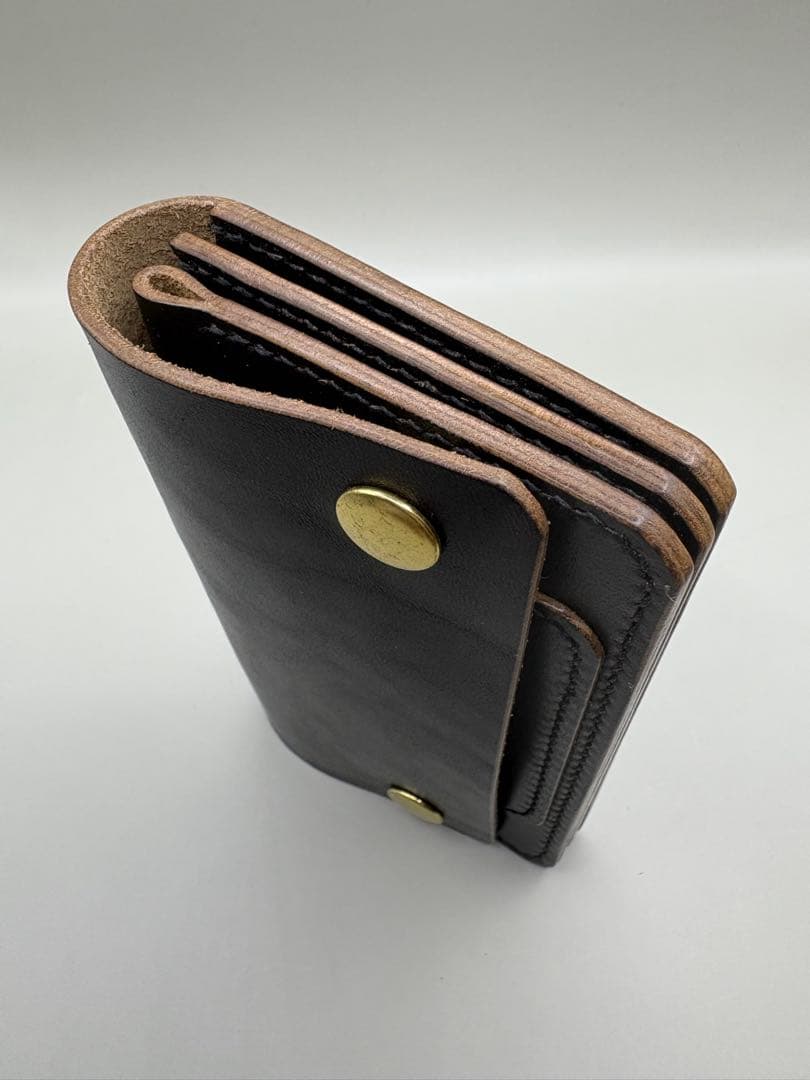 ミドルトラッカーウォレット　ホースバット (MARYAM社) 茶芯ブラック