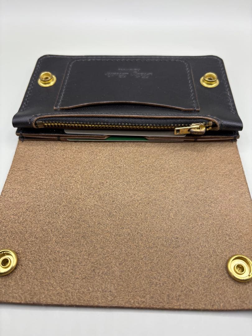 ミドルトラッカーウォレット　ホースバット (MARYAM社) 茶芯ブラック