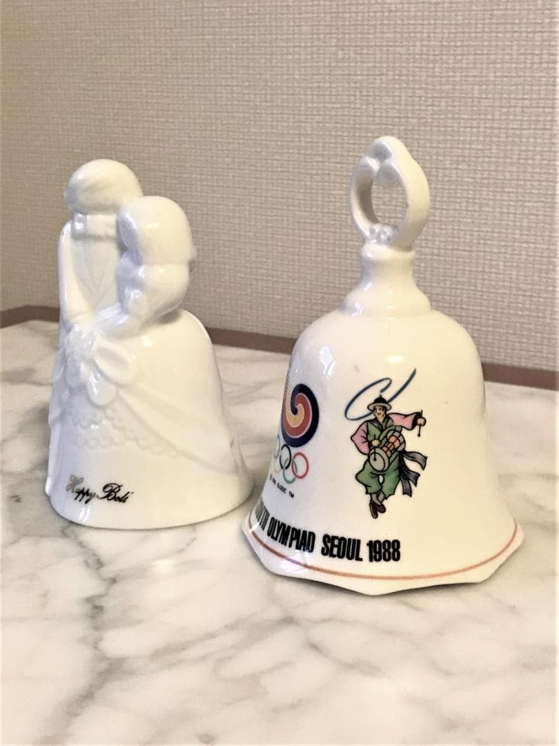 お値引！日韓縁起物　招福呼び鈴（ハッピーベル・ソウル五輪）２点セット　新品未使用